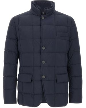 Fay Double Front Buttoned Down Jacket - Blue
