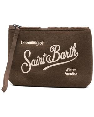 MC2 Saint Barth Aline Wool Blend Pochette Bag - Brown