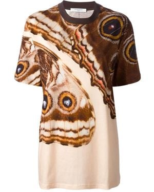 Givenchy Butterfly Print T-Shirt - Brown