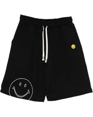 Joshua Sanders X Smiley Logo-Detail Track Shorts - Black