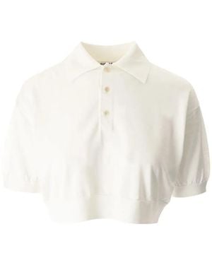 AURALEE Polo Court En Soie - Blanc