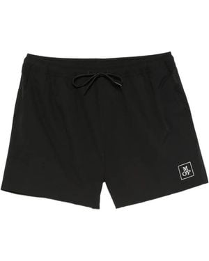 Marc O' Polo Logo-Print Drawstring-Waist Shorts - Black
