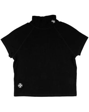 Chrome Hearts Bad Seed Mock-Neck Short-Sleeve T-Shirt - Black