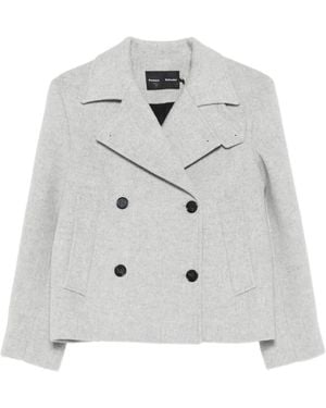 Proenza Schouler Double-Breasted Wool-Blend Jacket - Grey