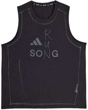 adidas Sftm Adi365 Logo-Print Tank Top - Blue