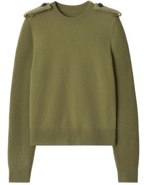 Burberry Karierter Pullover Mit Schulterklappen - Grün