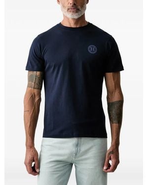 Hackett Logo-Print Crew Neck T-Shirt - Blue