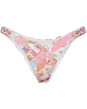 CAMILLA Floral-Pattern Bikini Bottoms - Pink