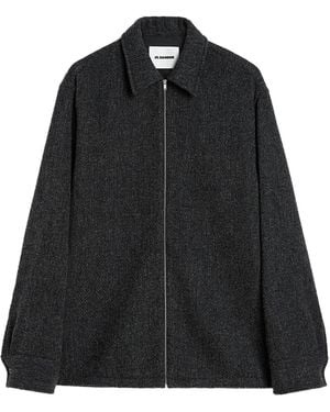 Jil Sander Zip-Front Collar Jacket - Black