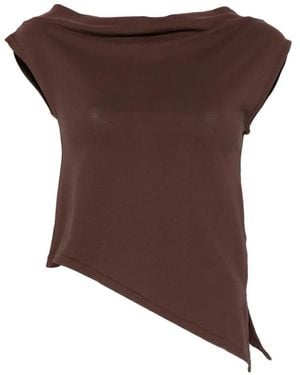 Alpha Studio Asymmetrisches T-Shirt - Braun