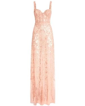 Genny Floral-Embroidered Sleeveless Maxi Dress - White