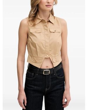 GAUDI Buttoned Sleeveless Top - Blue