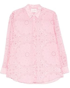 MC2 Saint Barth Paisley-Print Long-Sleeve Cotton Shirt - Pink