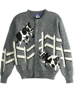 Junya Watanabe Cow Print Cardigan - Grey