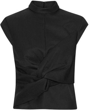 ROTATE BIRGER CHRISTENSEN Draped Top - Black