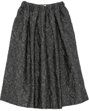 My Myths Cloqué Pleated Midi Skirt - Grey