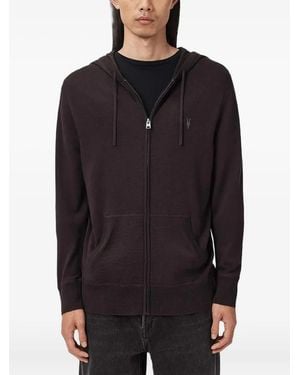 AllSaints Mode Logo-Detail Hoodie - Blue