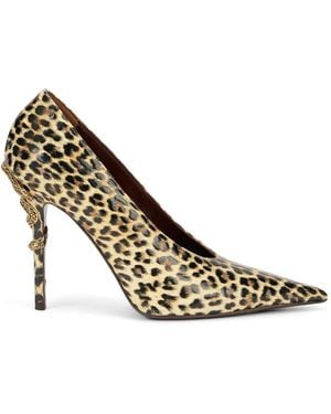 Roberto Cavalli Animal-Print Leather Pumps - Metallic