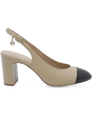 MICHAEL Michael Kors Piper Flex Cap-Toe Slingback-Strap Heeled Pumps - Metallic