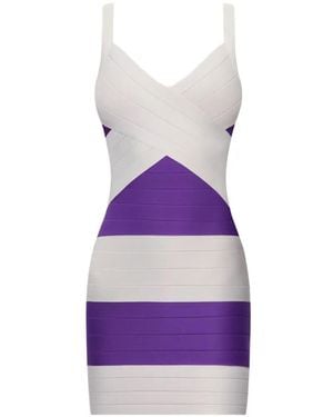 Hervé Léger The Vip Bandage-Style Mini Dress - Purple