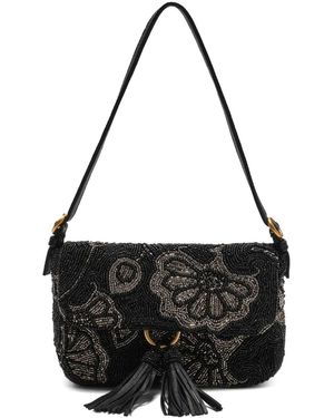 Maliparmi Blossom Schultertasche Mit Perlenstickerei - Schwarz