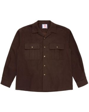 Son Of The Cheese Soft Flap-Pocket Camp-Collar Shirt - Brown