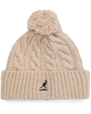 Kangol Pompom Cable-Knit Beanie Hat - Natural