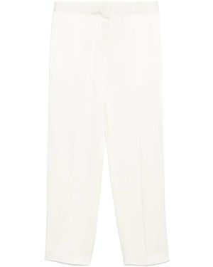 Jil Sander Natural Cropped Tailored Trousers - White
