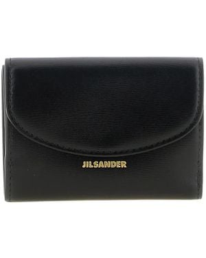 Jil Sander Cartera Cannolo Mini Plegable - Negro