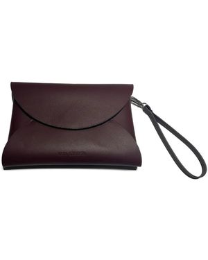 Kata Szegedi Lara Nappa Leather Clutch Bag - Brown
