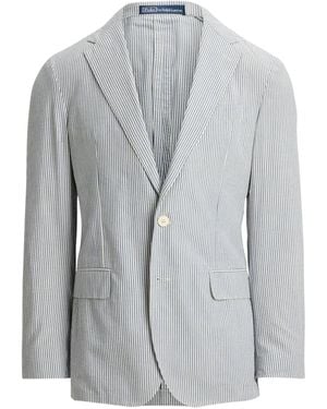Polo Ralph Lauren Notched-Lapel Striped Blazer - Grey