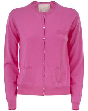 Vanisé Patch-Pocket Cashmere Cardigan - Pink