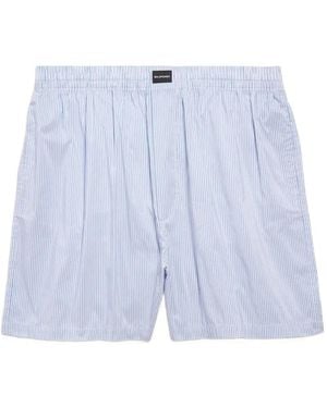 Balenciaga Striped Swim Shorts - Blue