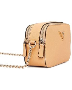 Guess Noelle Double-Zip Chain Cross Body Bag - Natural