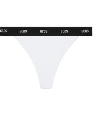 Gcds Gerippter Tanga Mit Logo - Schwarz