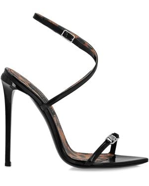 Philipp Plein Leather Strap Sandals - Black