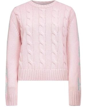 MC2 Saint Barth Long-Sleeve Cable-Knit Jumper - Pink