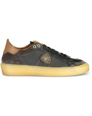Blauer Logo-Patch Paneled Sneakers - Green