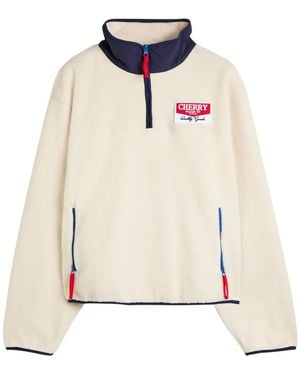 CHERRY LA Zip Mock-Neck Jumper - White