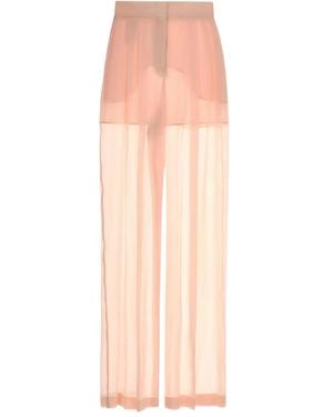 Alberta Ferretti Silk Trousers - Pink