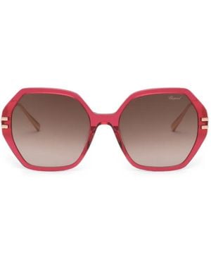 Chopard Geometric-Frame Sunglasses - Pink