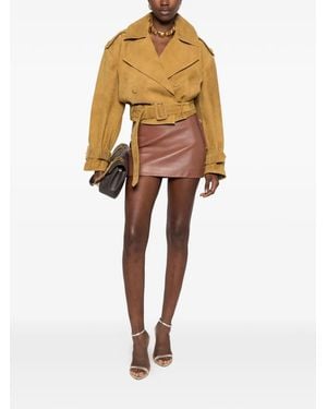 retroféte Minijupe À Taille Ceinturée - Brown