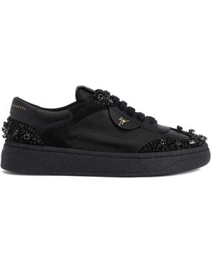 Giuseppe Zanotti Gz94 Rhinestone-Embroidery Trainers - Black