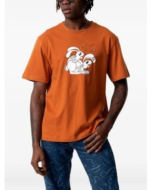 Carne Bollente Rabbit-print T-shirt - オレンジ