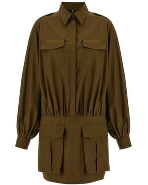 7 For All Mankind Utility Poplin Mini Dress - Green