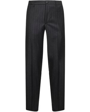 Tagliatore Pinstripe Welt-Pockets Trousers - Black