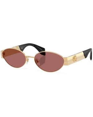 Versace Maverick Oval-Frame Sunglasses - Brown