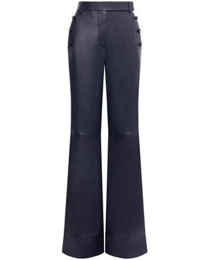 Alberta Ferretti Pantaloni Con Tasca E Borchie - Blu