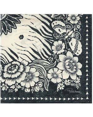 Roberto Cavalli Zebra Floral Print Scarf - Grey
