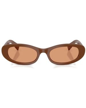 Miu Miu Oval-Frame Sunglasses - Brown